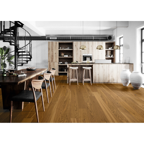Deska warstwowa BARLINEK DĄB 1-LAM LAKIER MAT COGNAC MIKROFAZA SZCZOTKOWANA 14x155x1092mm NATUR
